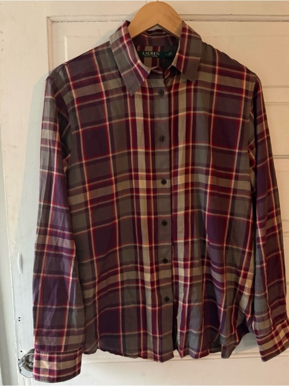 Ralph Lauren Men's Purple Plaid Button-Down Shirt